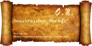 Oesztreicher Markó névjegykártya